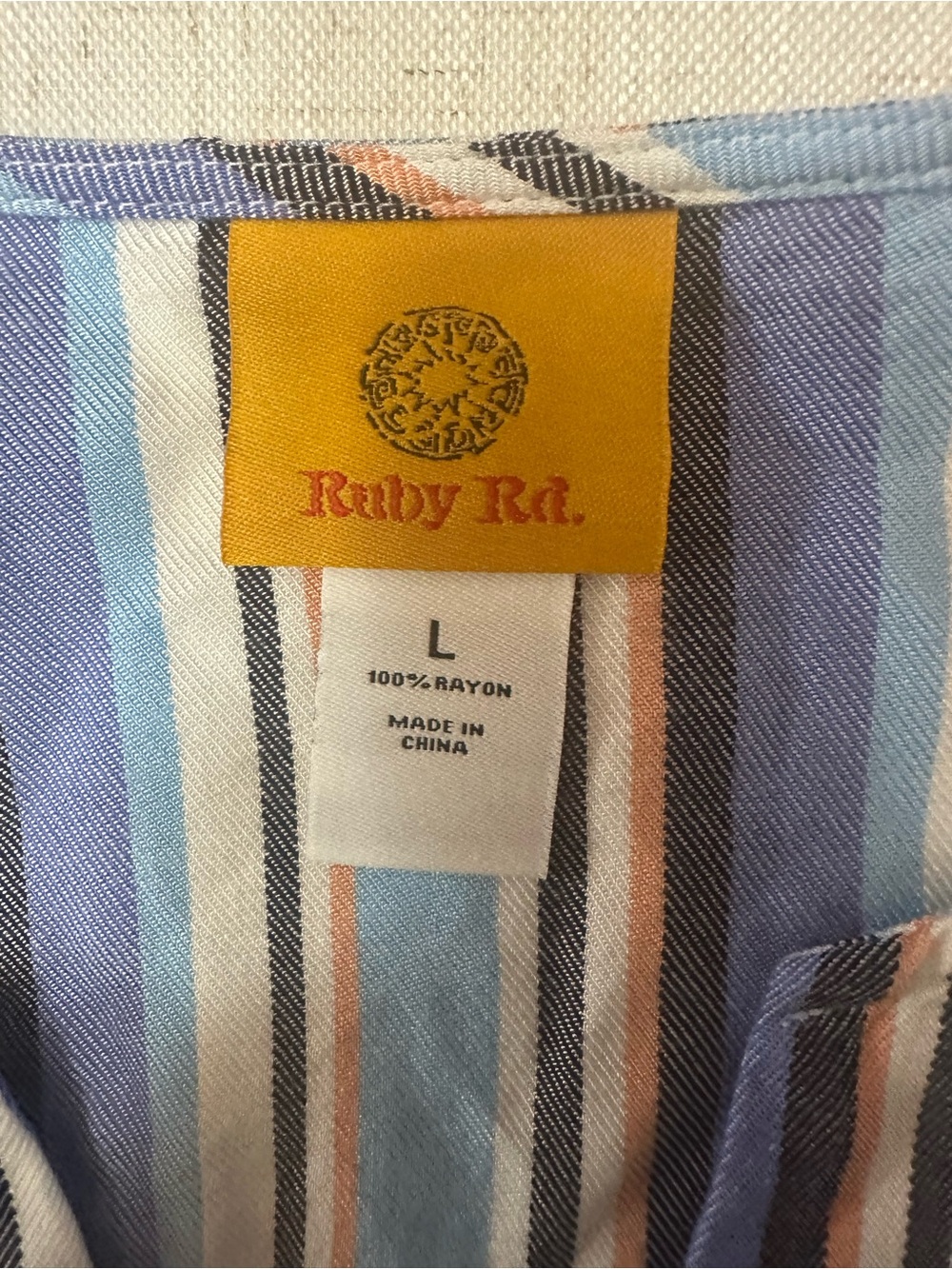 Ruby Rd. Blue Multi-Stripe V-Neck Tunic - Picture 5 of 10